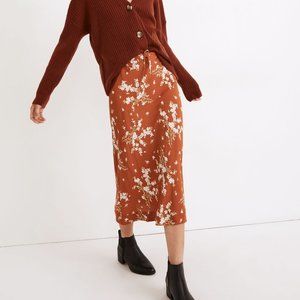 Madewell Drawstring Midi Slip Skirt, Size 12